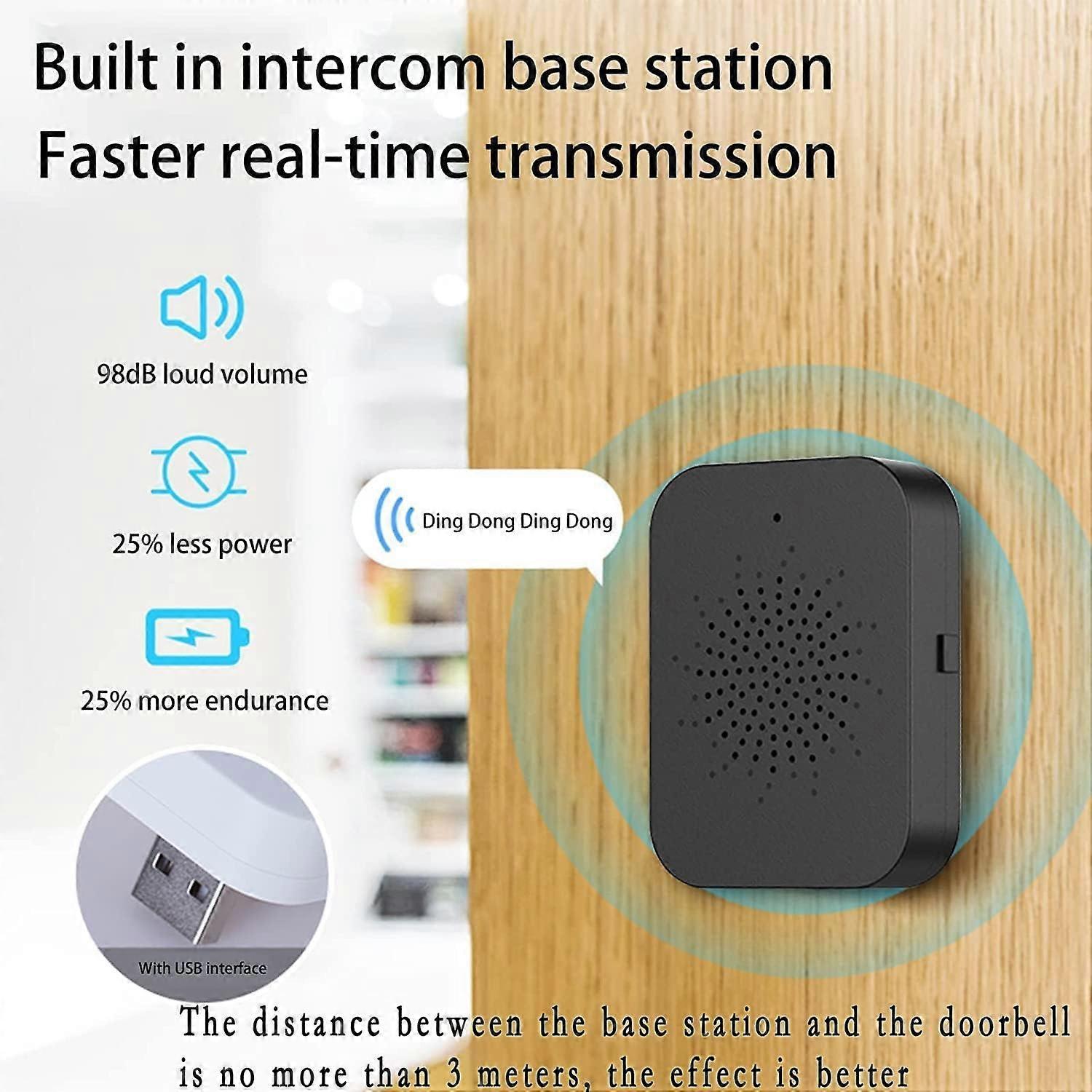 Wireless Video Doorbell Camera, 2.4GHz WiFi, Black - Image 2