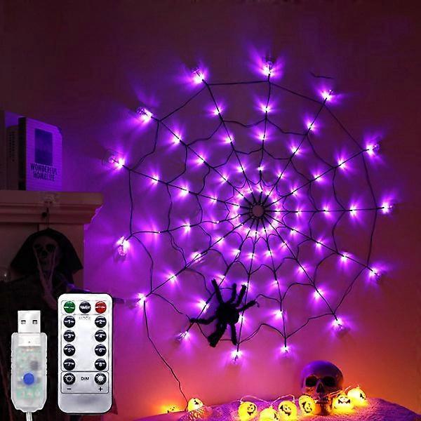 Halloween Spiderweb LED String Lights, Decorative Party Lighting - Image 1