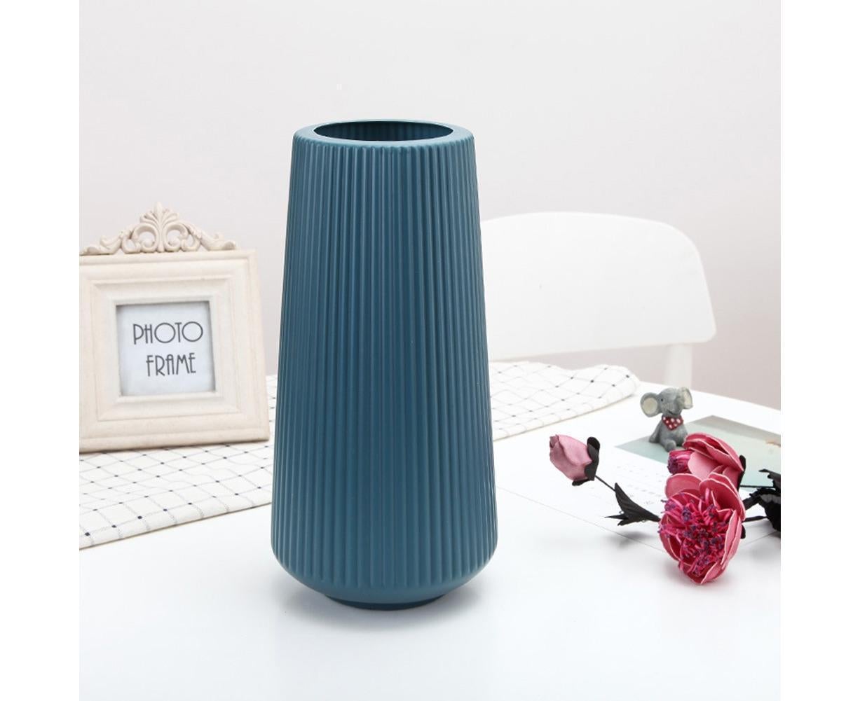 Plastic Nordic Style Vase Dried Flower Arrangement Pot Holder Home Office Decor-Milky White - Image 4