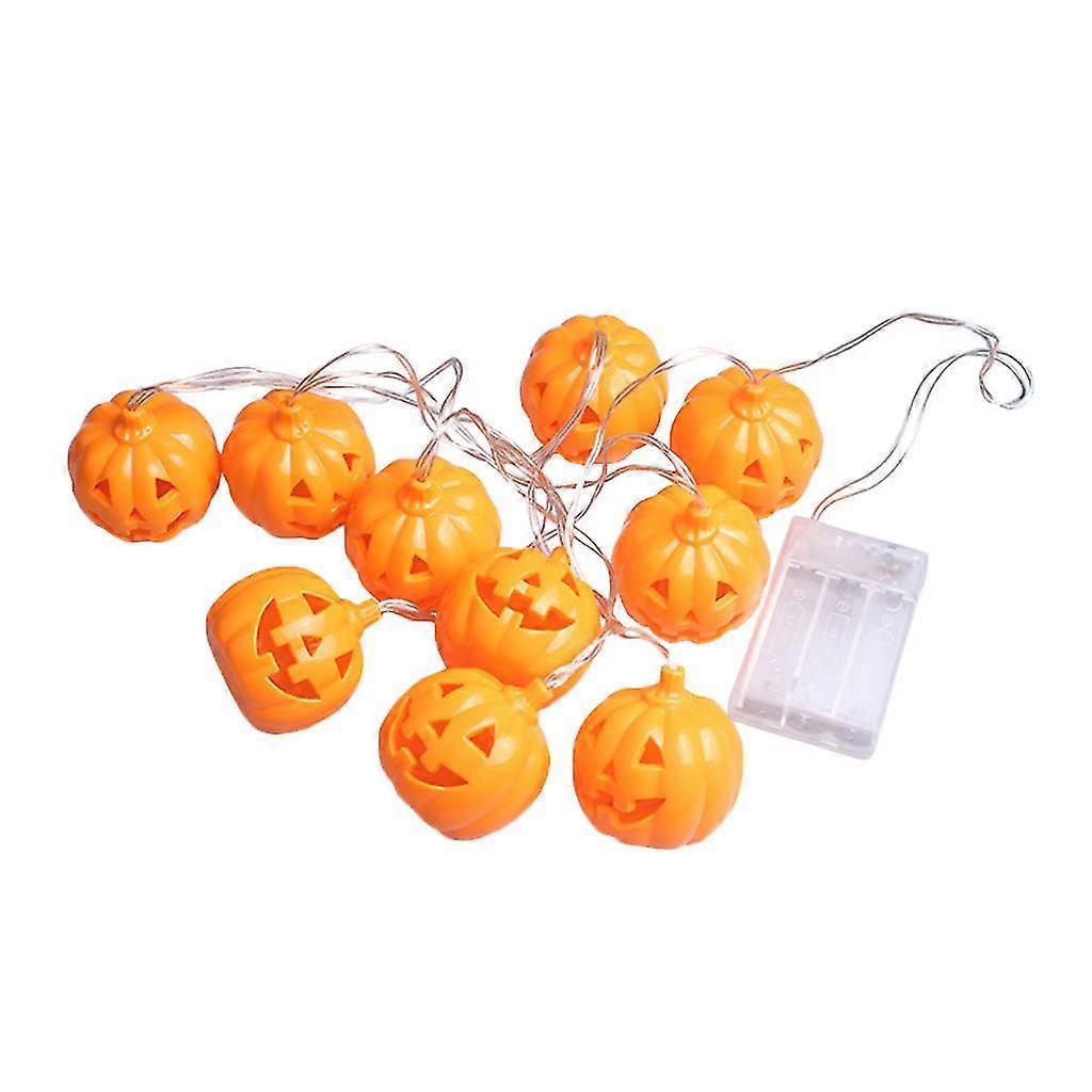 Halloween Pumpkin LED String Lights, 10 Bulbs, Room Decoration - Image 1