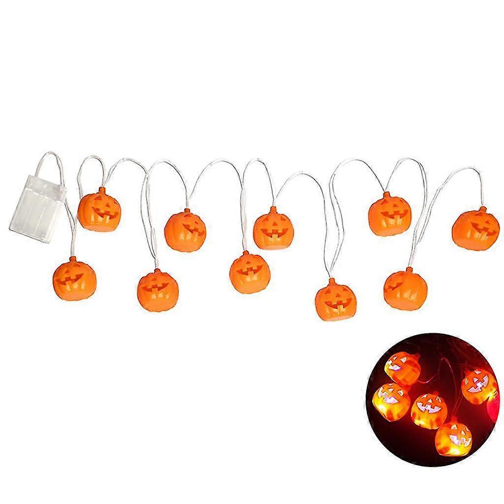 Halloween Pumpkin LED String Lights, 10 Bulbs, Room Decoration - Image 3