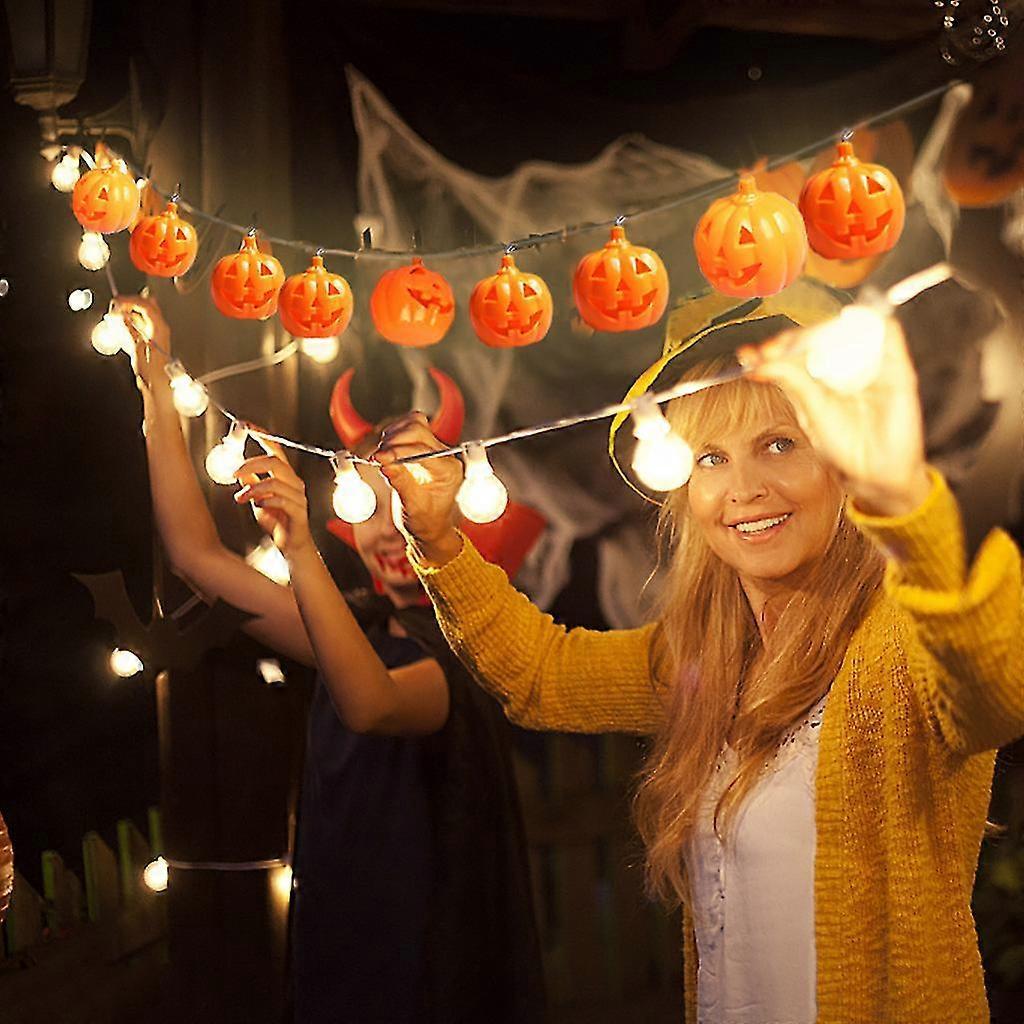 Halloween Pumpkin LED String Lights, 10 Bulbs, Room Decoration - Image 4