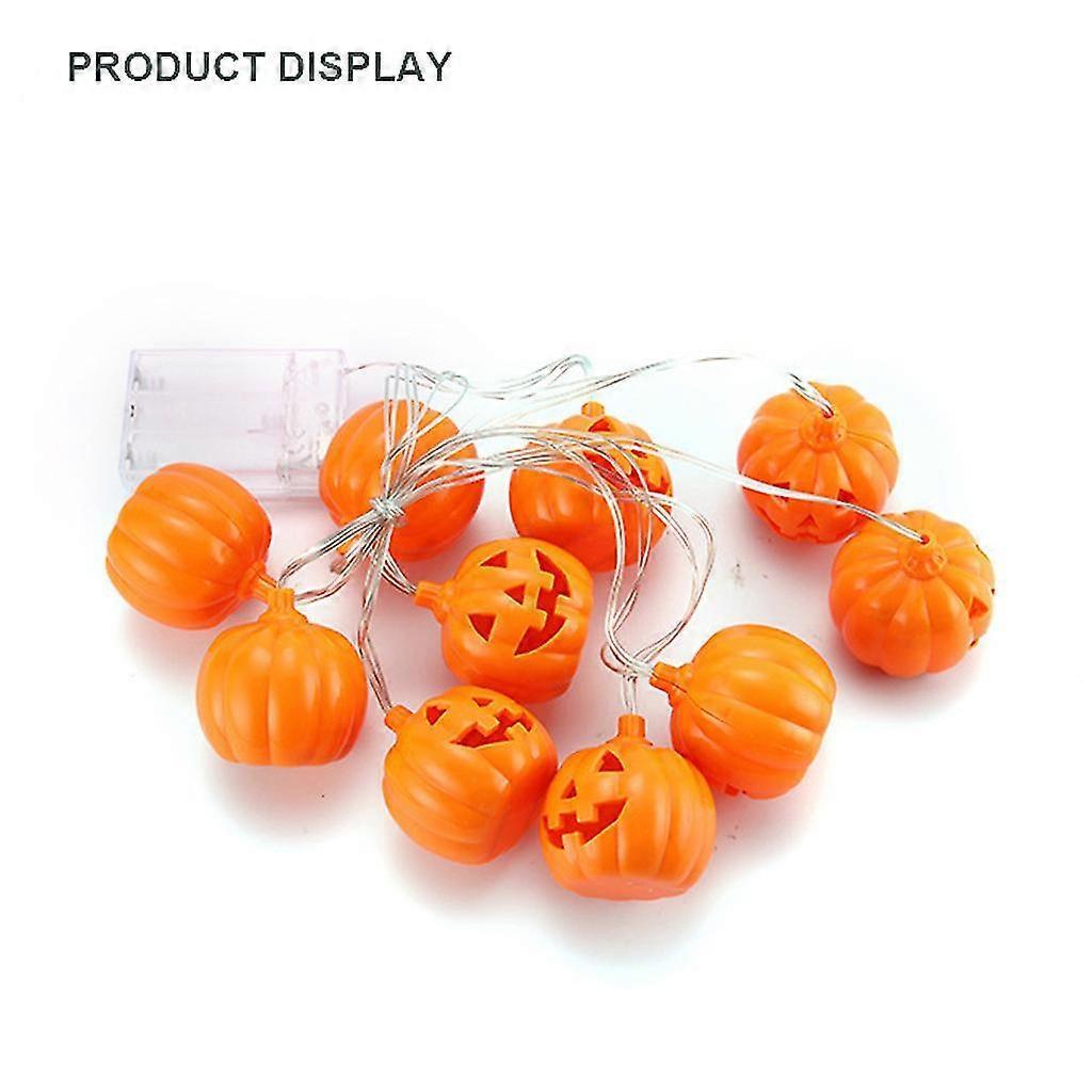 Halloween Pumpkin LED String Lights, 10 Bulbs, Room Decoration - Image 5