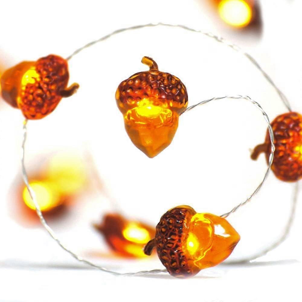 Acorn LED String Lights, 20 LEDs, 6.5ft Battery Powered Fairy Lights - Image 1
