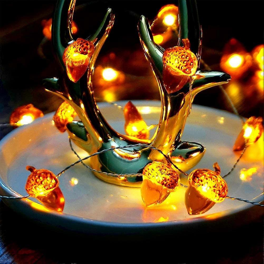 Acorn LED String Lights, 20 LEDs, 6.5ft Battery Powered Fairy Lights - Image 3