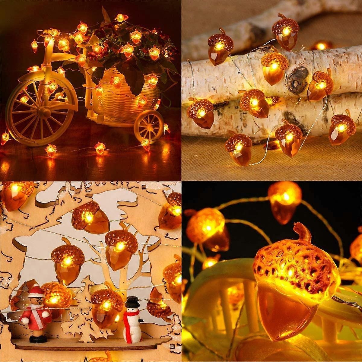 Acorn LED String Lights, 20 LEDs, 6.5ft Battery Powered Fairy Lights - Image 5