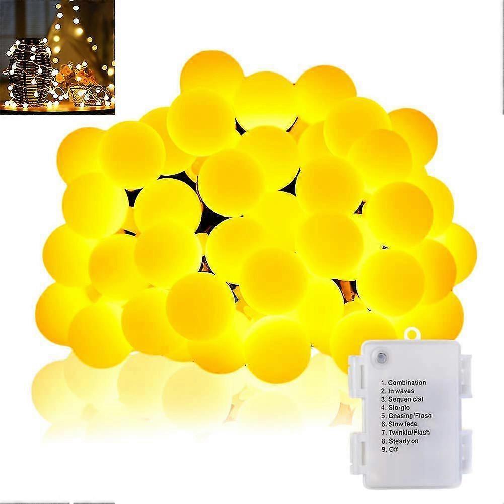 40 LED Waterproof Ball String Lights, 14.8ft, 8 Lighting Modes - Image 1