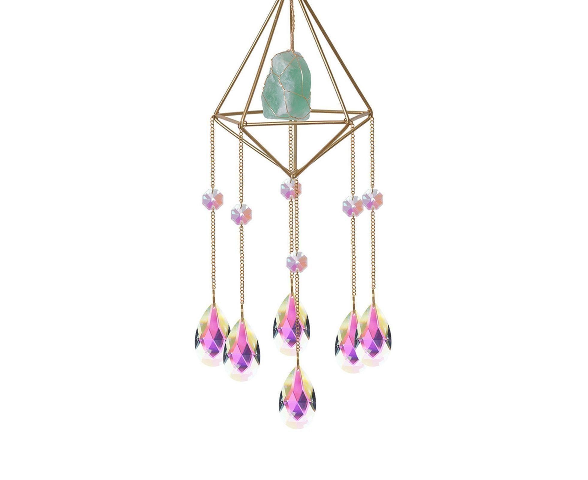 Sparkling Faux Crystal Hangable Wall Hanging Windbell-Multicolor - Image 2
