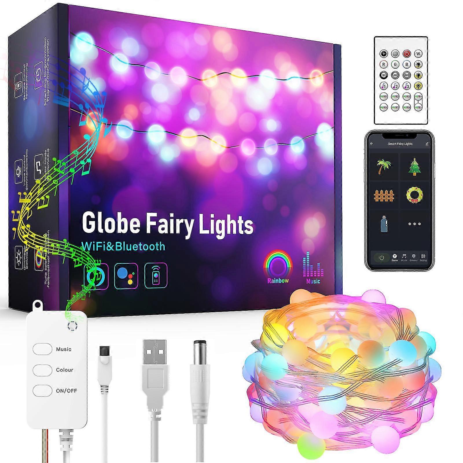 5M 33 LEDs Smart Graffiti String Lights, Halloween Christmas Wedding Party - Image 1
