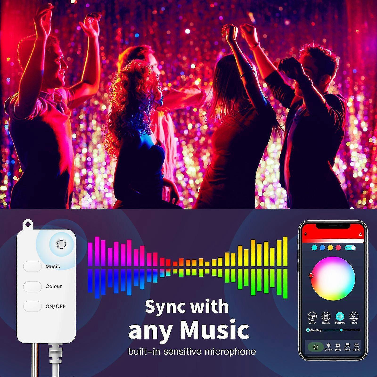 5M 33 LEDs Smart Graffiti String Lights, Halloween Christmas Wedding Party - Image 3