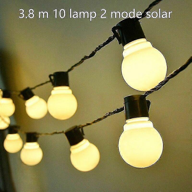 Solar Powered Patio LED String Lights, Waterproof Outdoor Bulbs 10 LEDs - Image 2
