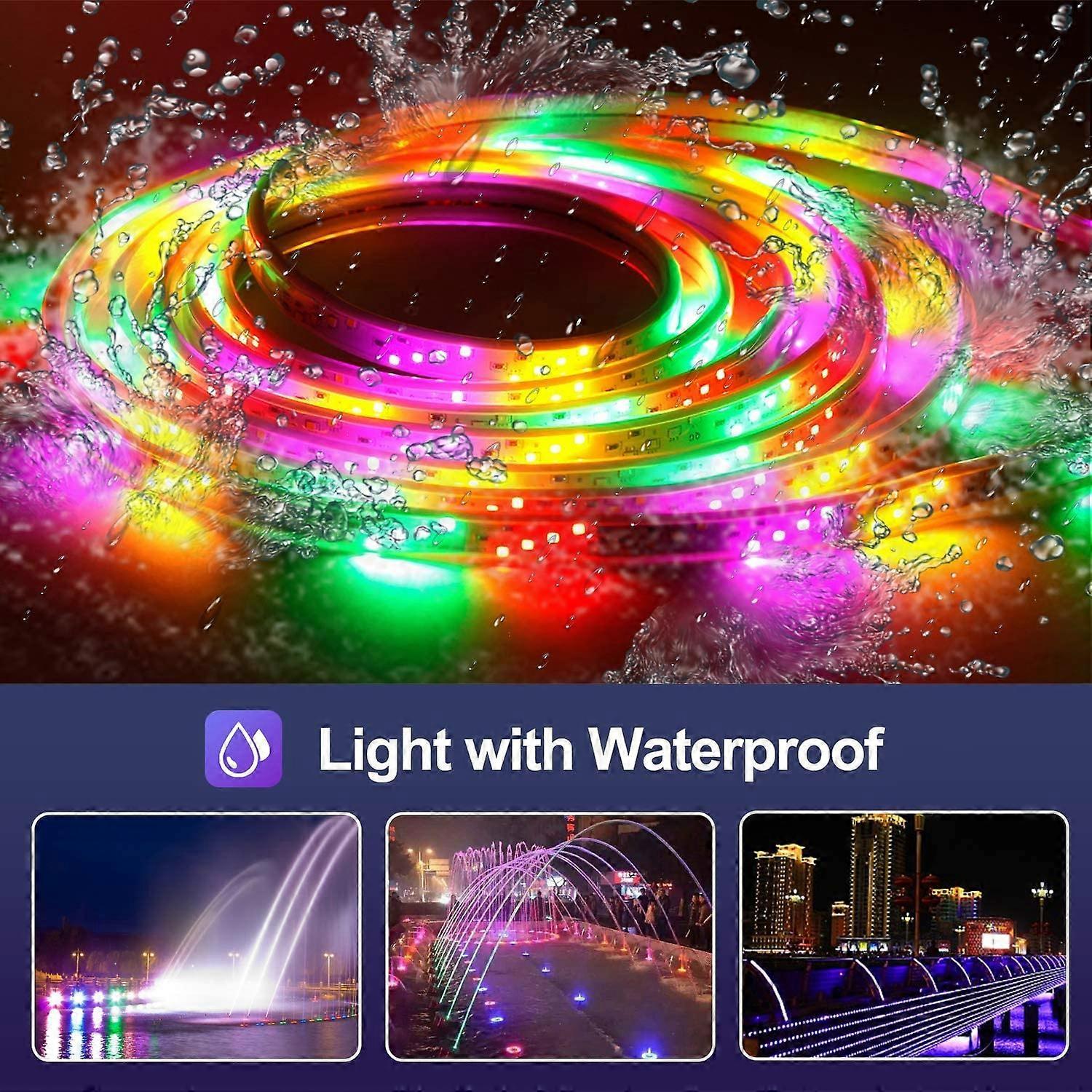 10M Waterproof RGB LED String Lights, 300 LEDs with Bluetooth Controller - Image 5