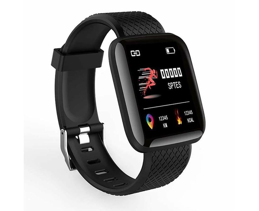 116Plus Sports Android IOS Bluetooth Touch Water Resistant Screen Fitness Tracker Smart Wrist Bracelet - Black - Image 1