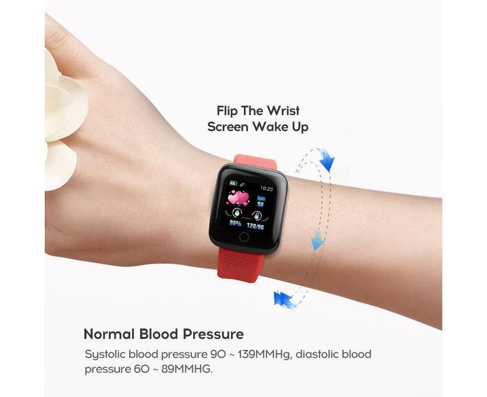 116Plus Sports Android IOS Bluetooth Touch Water Resistant Screen Fitness Tracker Smart Wrist Bracelet - Black - Image 5