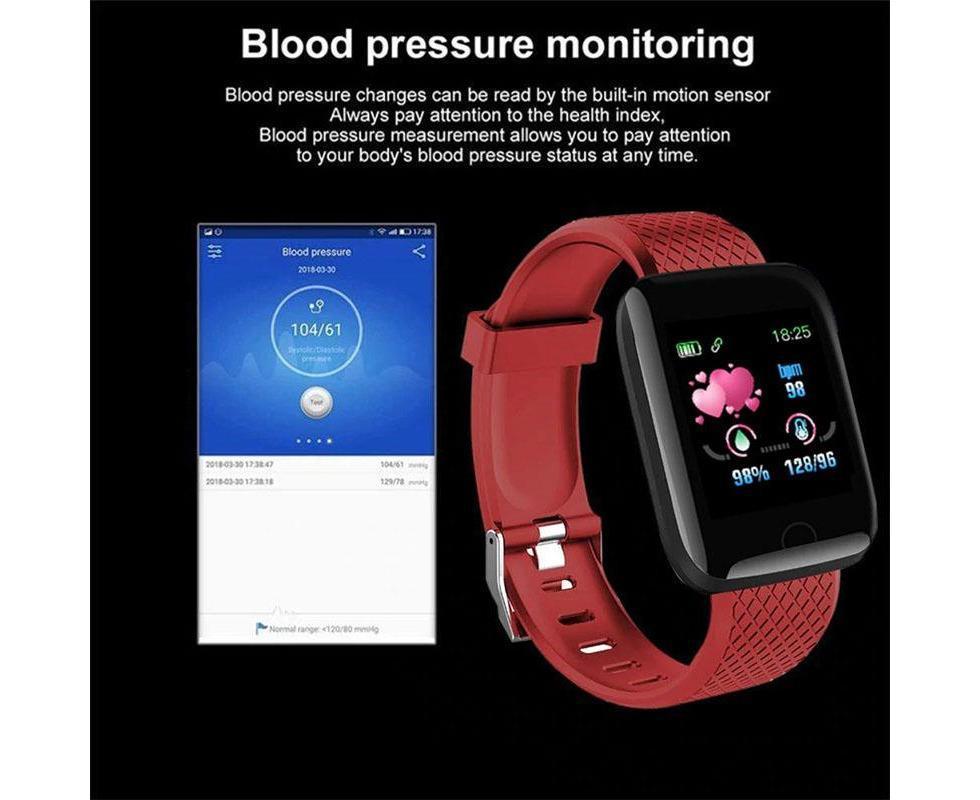 116Plus Sports Android IOS Bluetooth Touch Water Resistant Screen Fitness Tracker Smart Wrist Bracelet - Black - Image 7