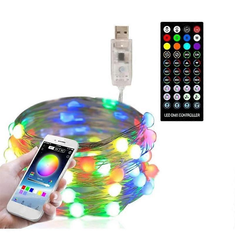 Christmas Tree LED String Lights, 10M Music Sync Bluetooth Remote Control - Image 2