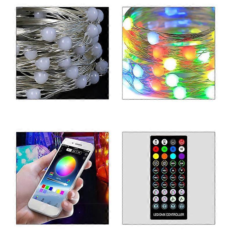 Christmas Tree LED String Lights, 10M Music Sync Bluetooth Remote Control - Image 3