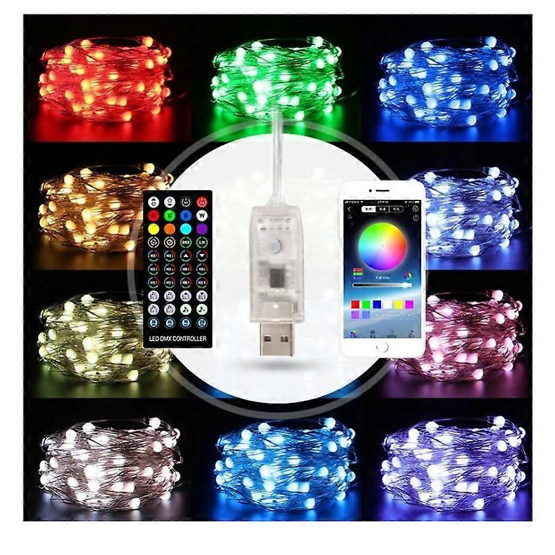 Christmas Tree LED String Lights, 10M Music Sync Bluetooth Remote Control - Image 4