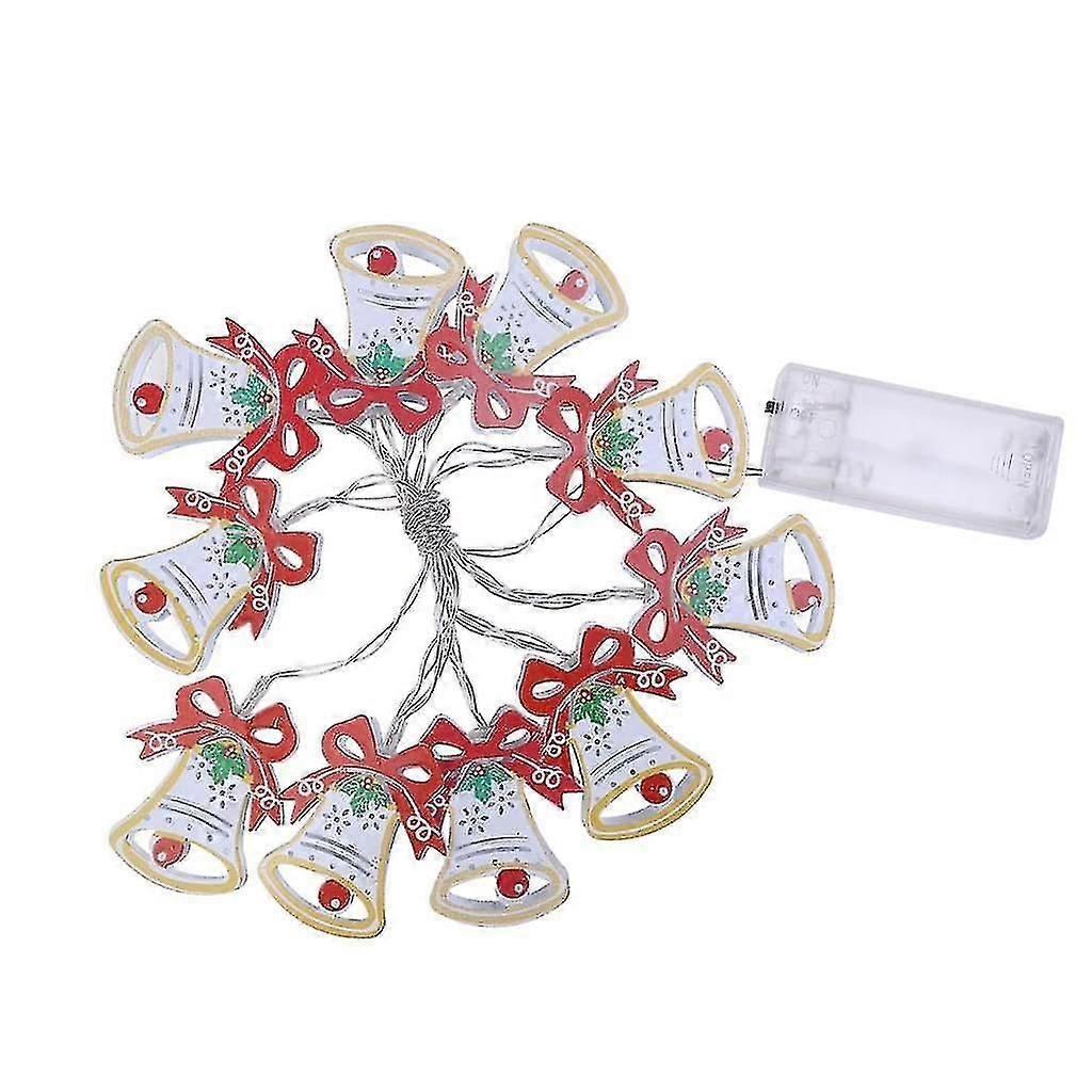 Colorful Bell LED String Lights, 10 LEDs, Battery Powered Christmas Decor - Image 2