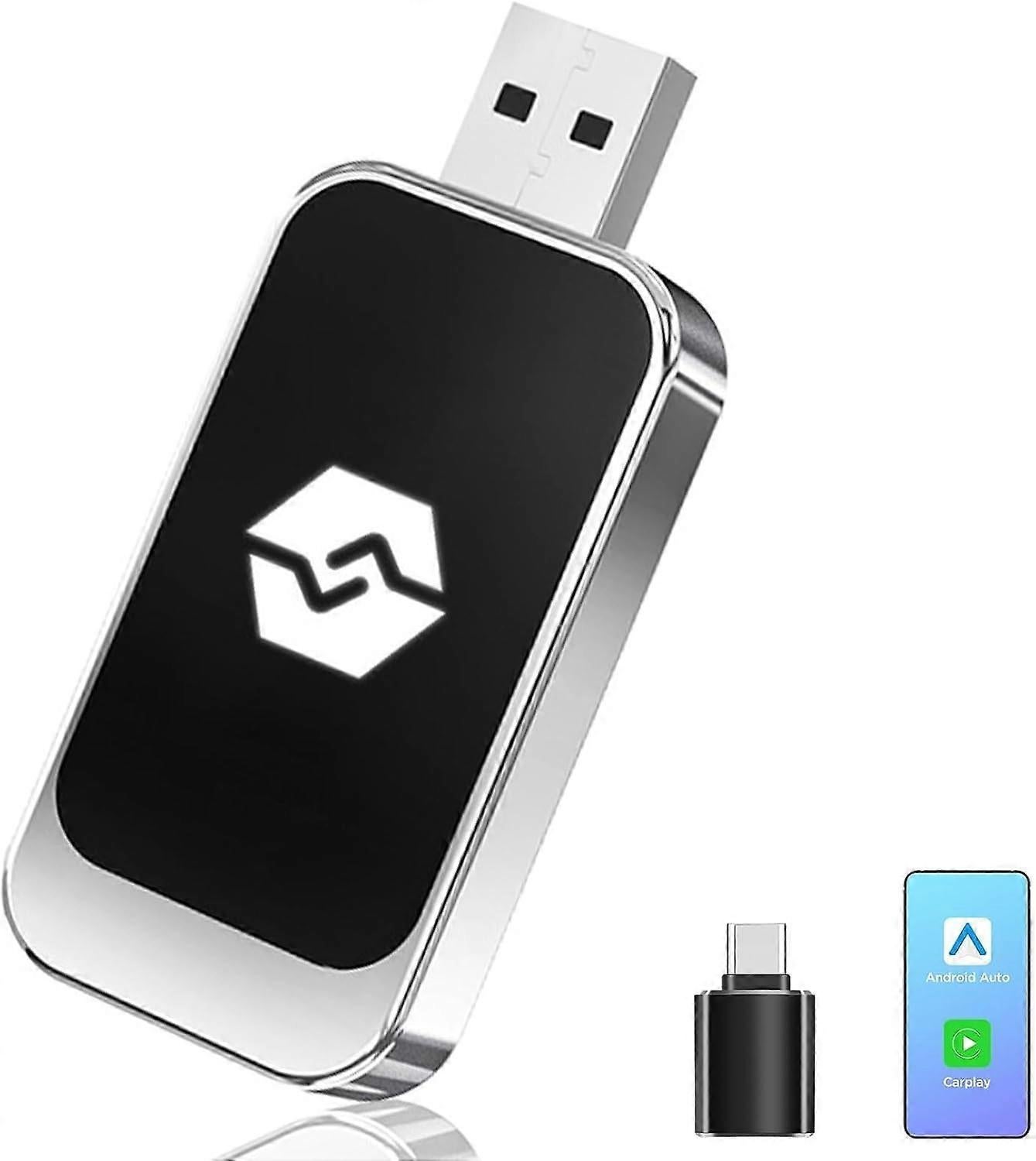 2-in-1 Wireless CarPlay Adapter for CarPlay & Android Auto, Plug & Play Dongle - Image 1