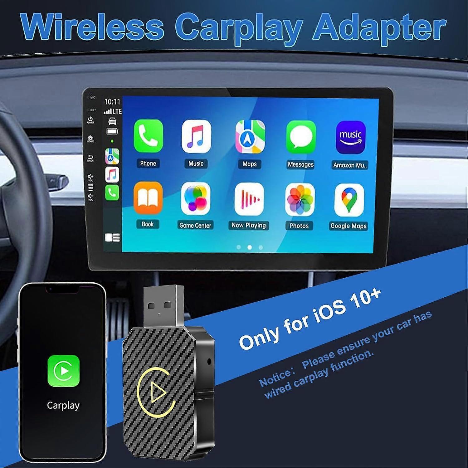 Wireless CarPlay Adapter, Convert Wired CarPlay to Wireless Plug & Play Dongle - Image 2