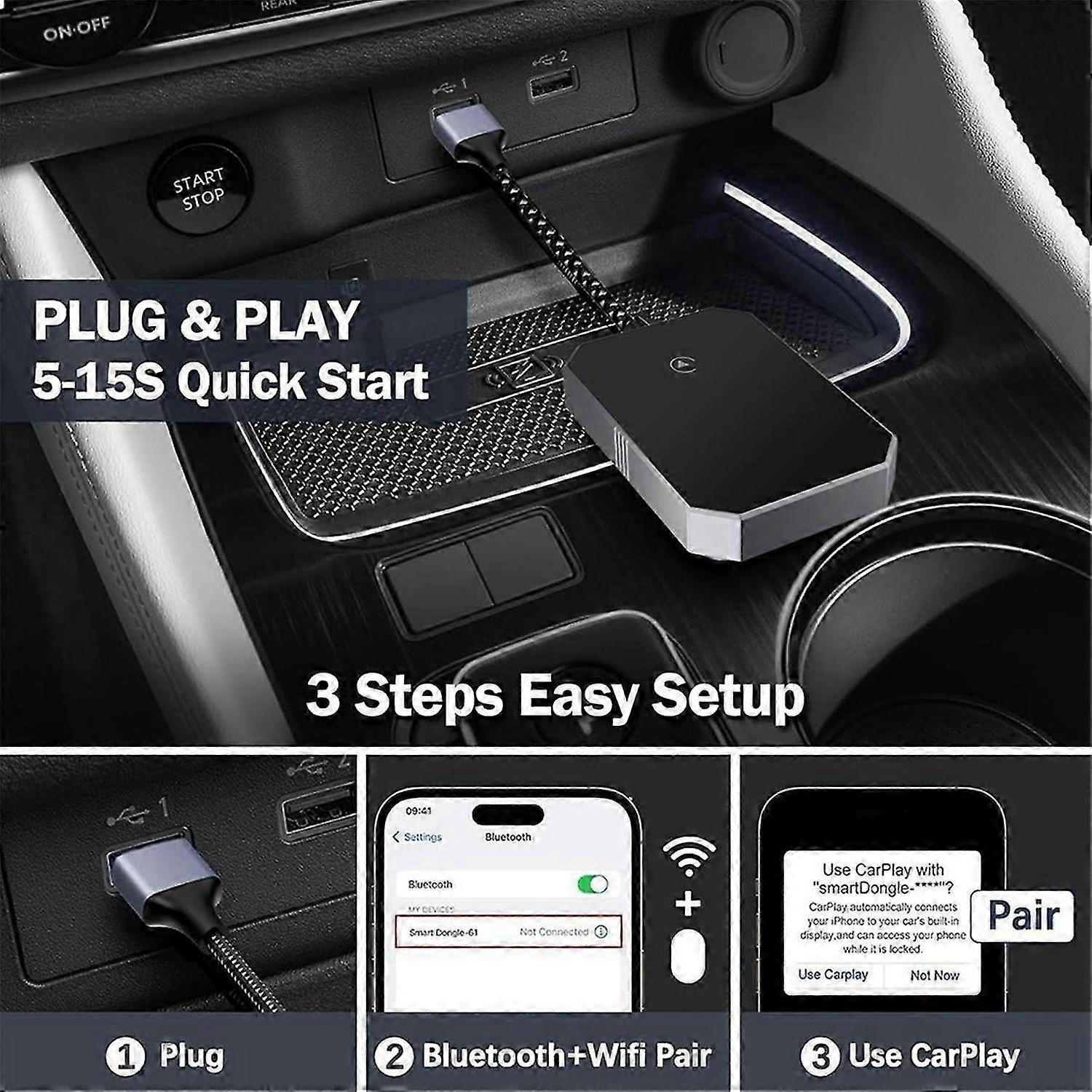 Wireless CarPlay Adapter, Upgrade Wired CarPlay to Wireless Easily - Image 4