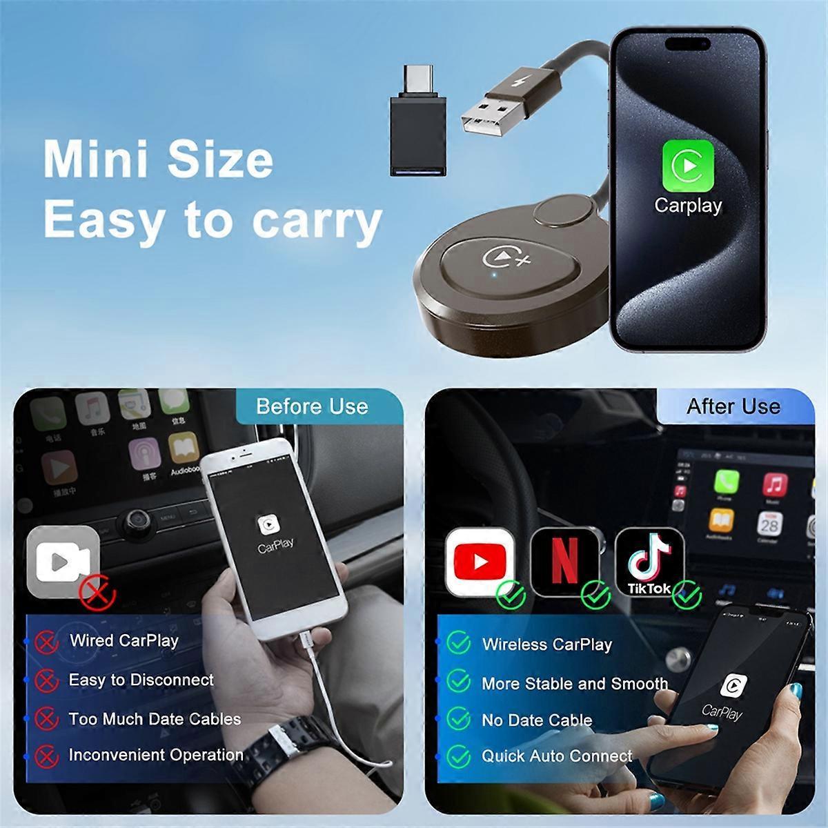Wireless CarPlay Adapter, Compact Plug & Play Upgrade for CarPlay - Image 3