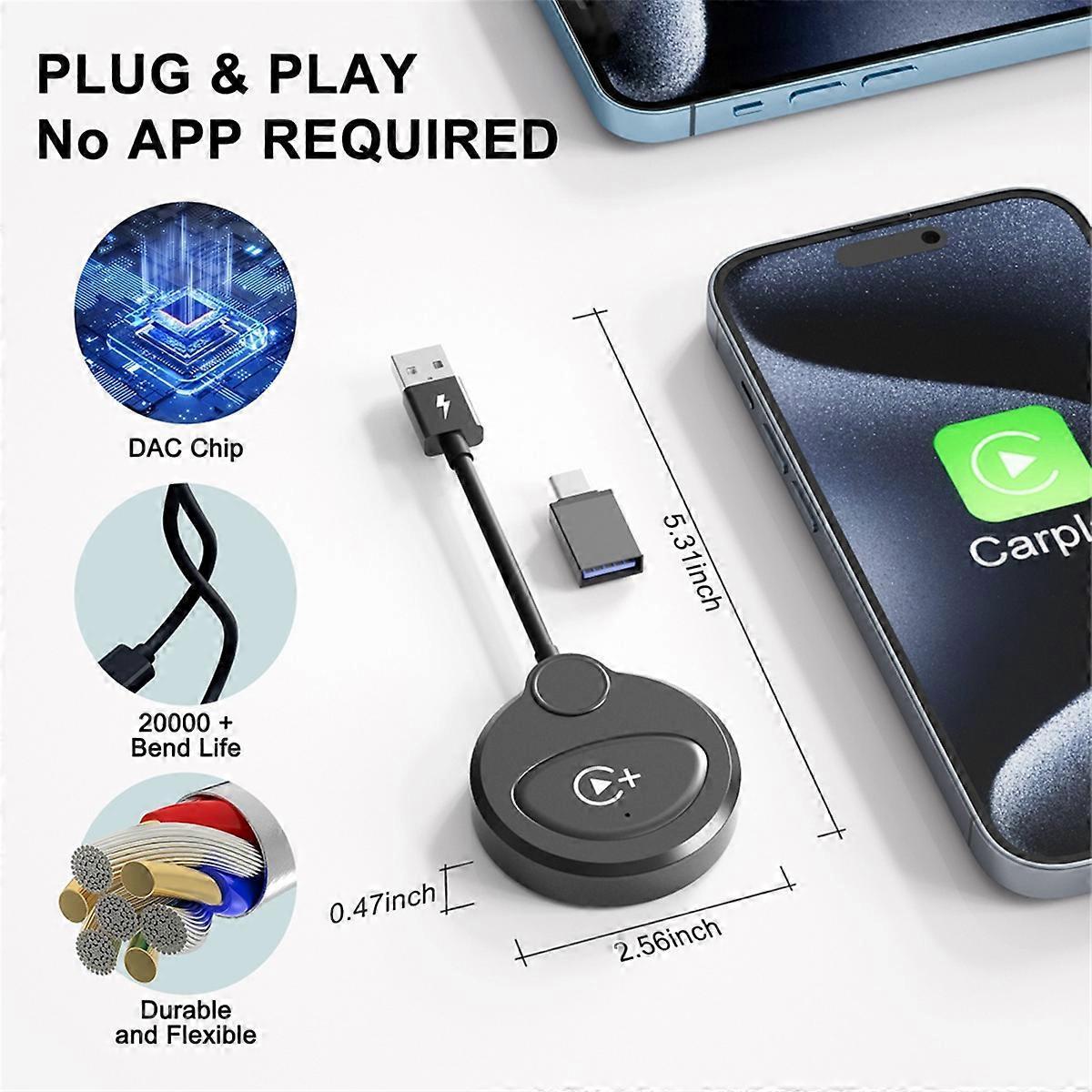 Wireless CarPlay Adapter, Compact Plug & Play Upgrade for CarPlay - Image 4