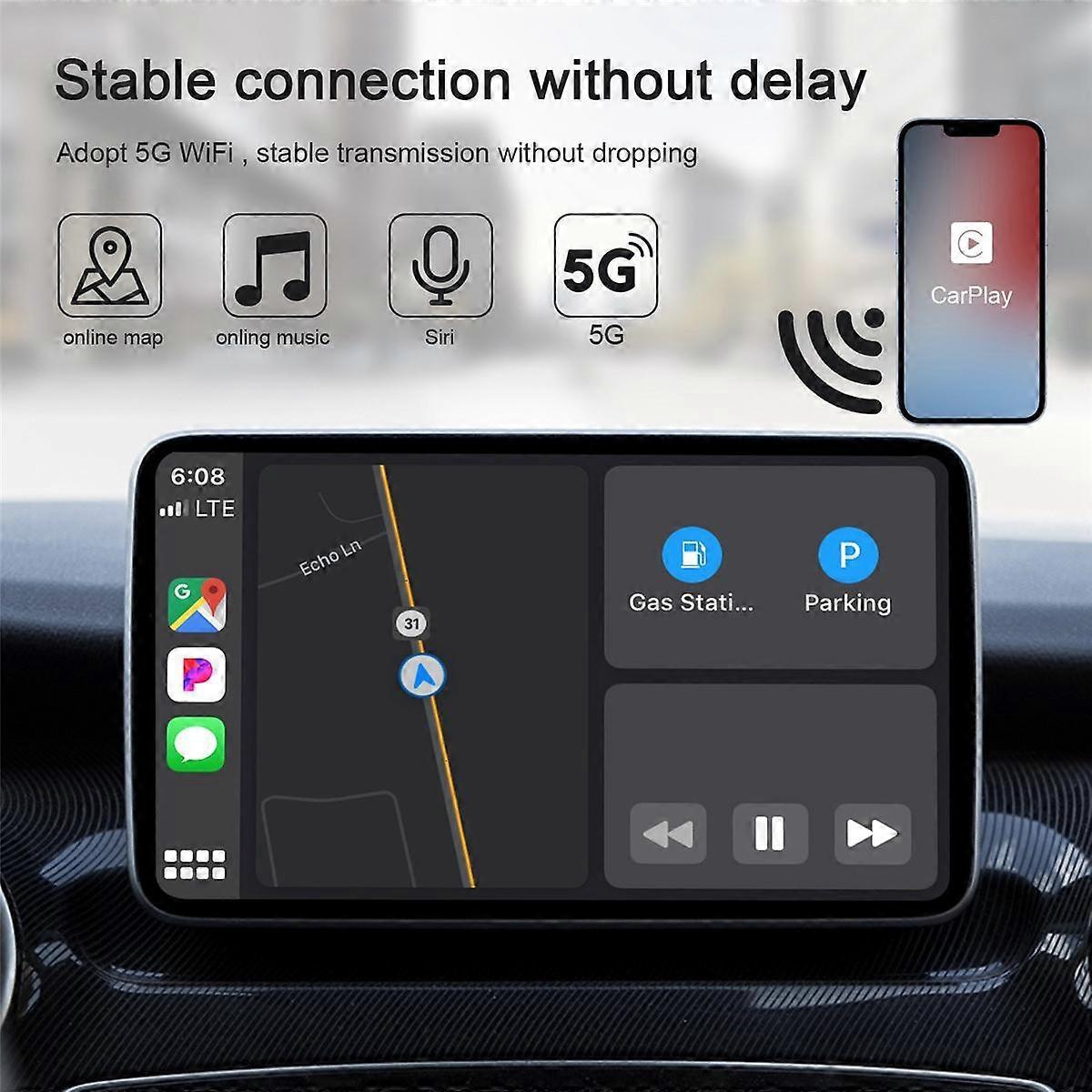 Wireless CarPlay Adapter, Wired to Wireless Dongle with WiFi Online Update - Image 3