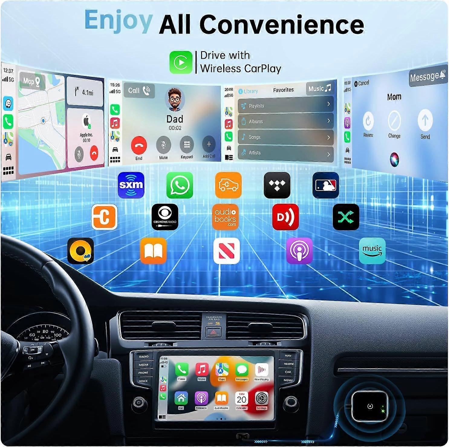 Wireless CarPlay Adapter for Apple CarPlay, Easy Wired to Wireless Upgrade - Image 3