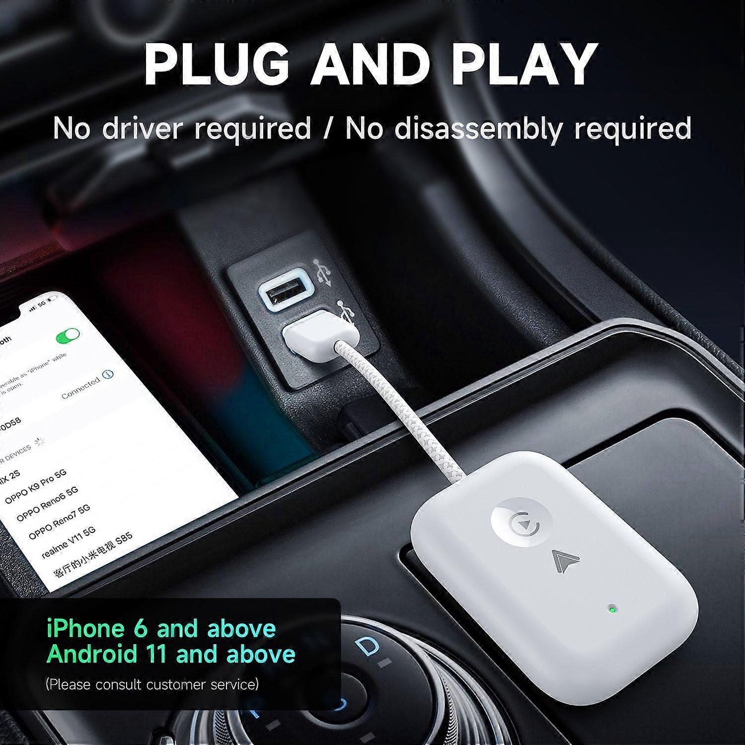 Apple CarPlay & Android Auto Wireless Adapter, Plug & Play Car Dongle - Image 2
