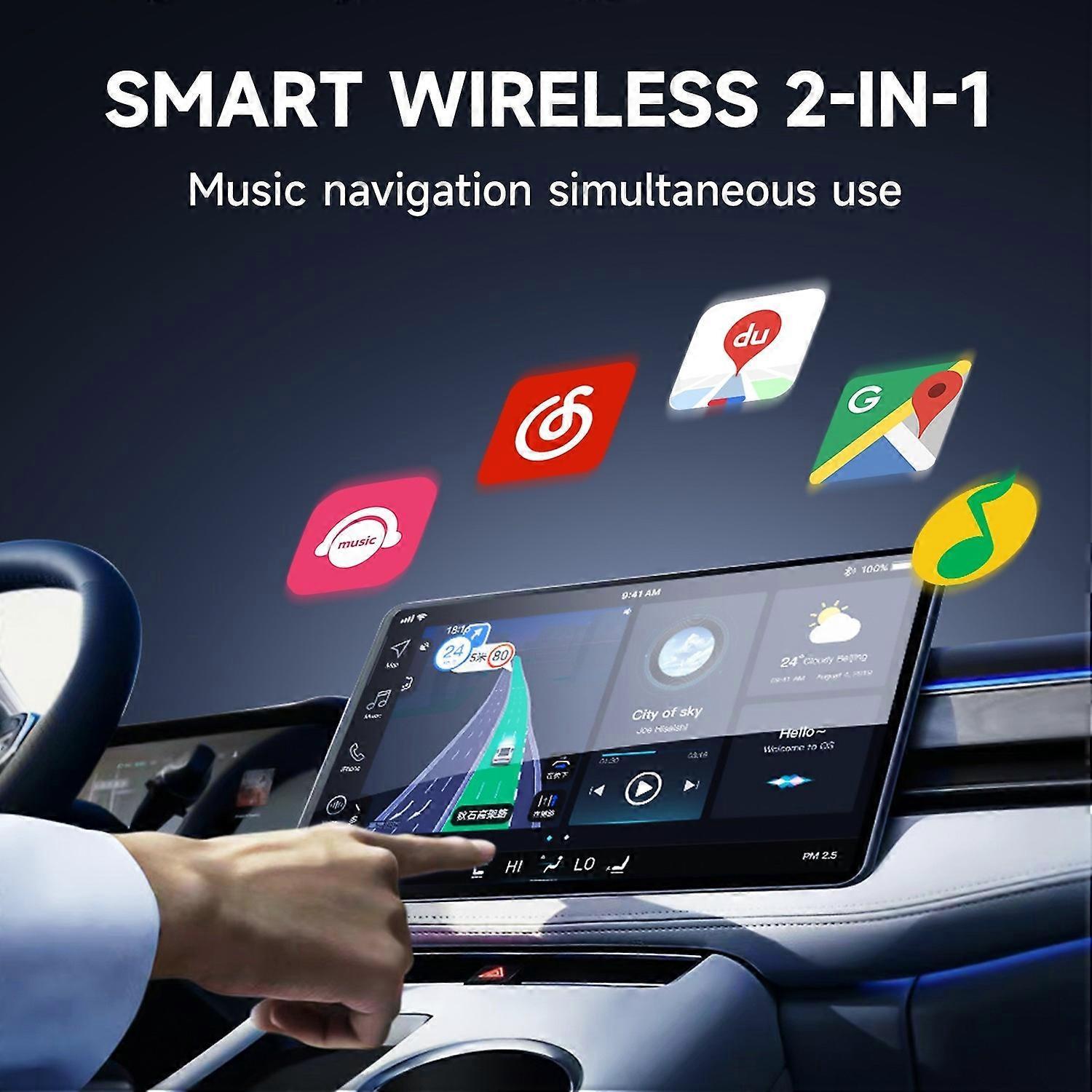 Apple CarPlay & Android Auto Wireless Adapter, Plug & Play Car Dongle - Image 4