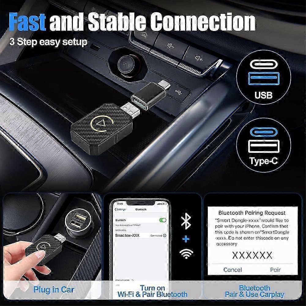 Android Auto & Apple CarPlay Wireless Adapter, Convert Wired to Wireless - Image 4