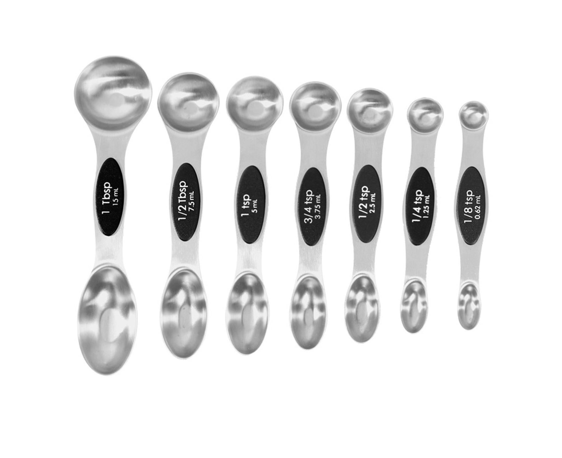 Double-heads Measuring Spoon Stainless Steel Kitchen Gadget-Black - Image 1