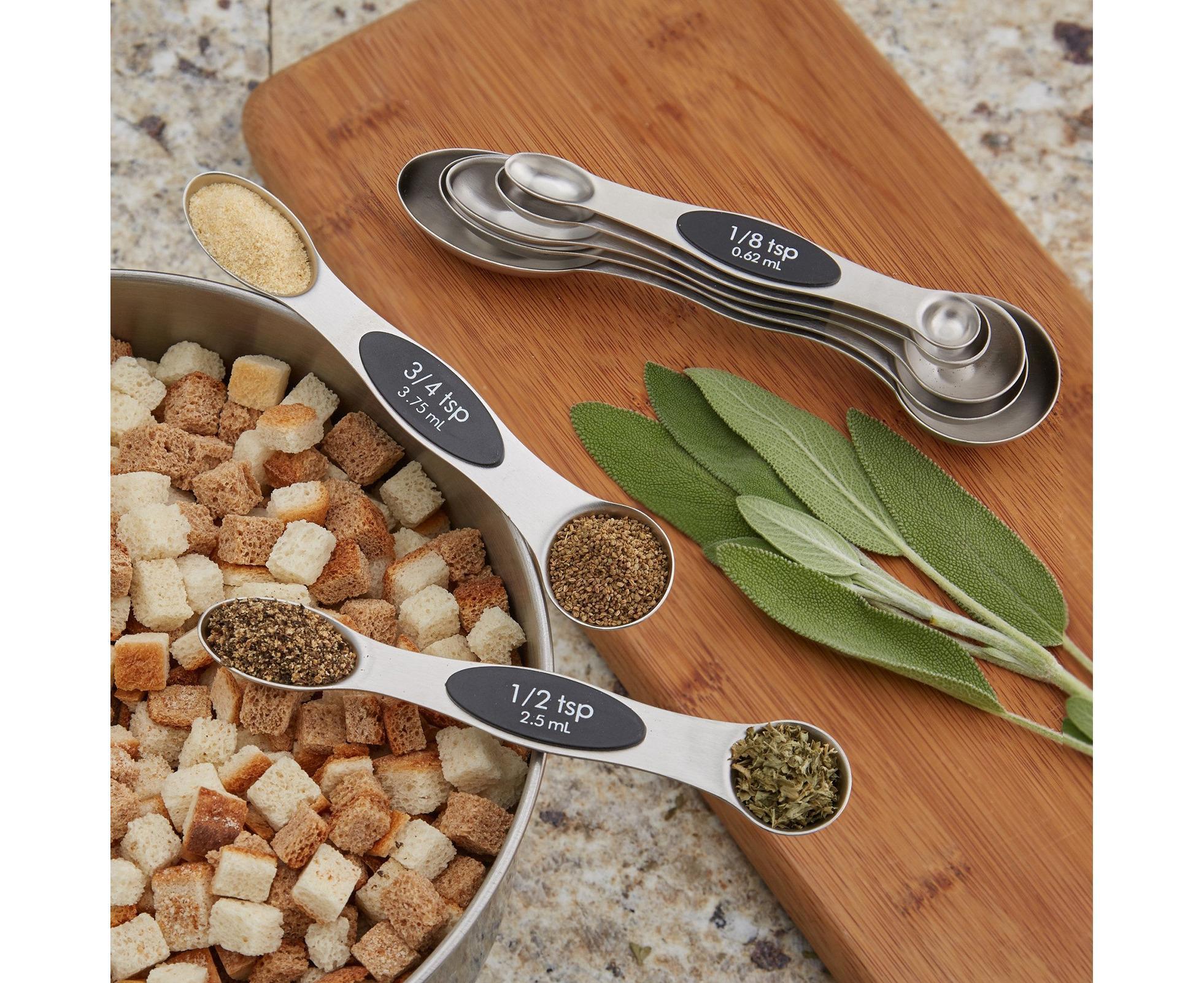 Double-heads Measuring Spoon Stainless Steel Kitchen Gadget-Black - Image 2