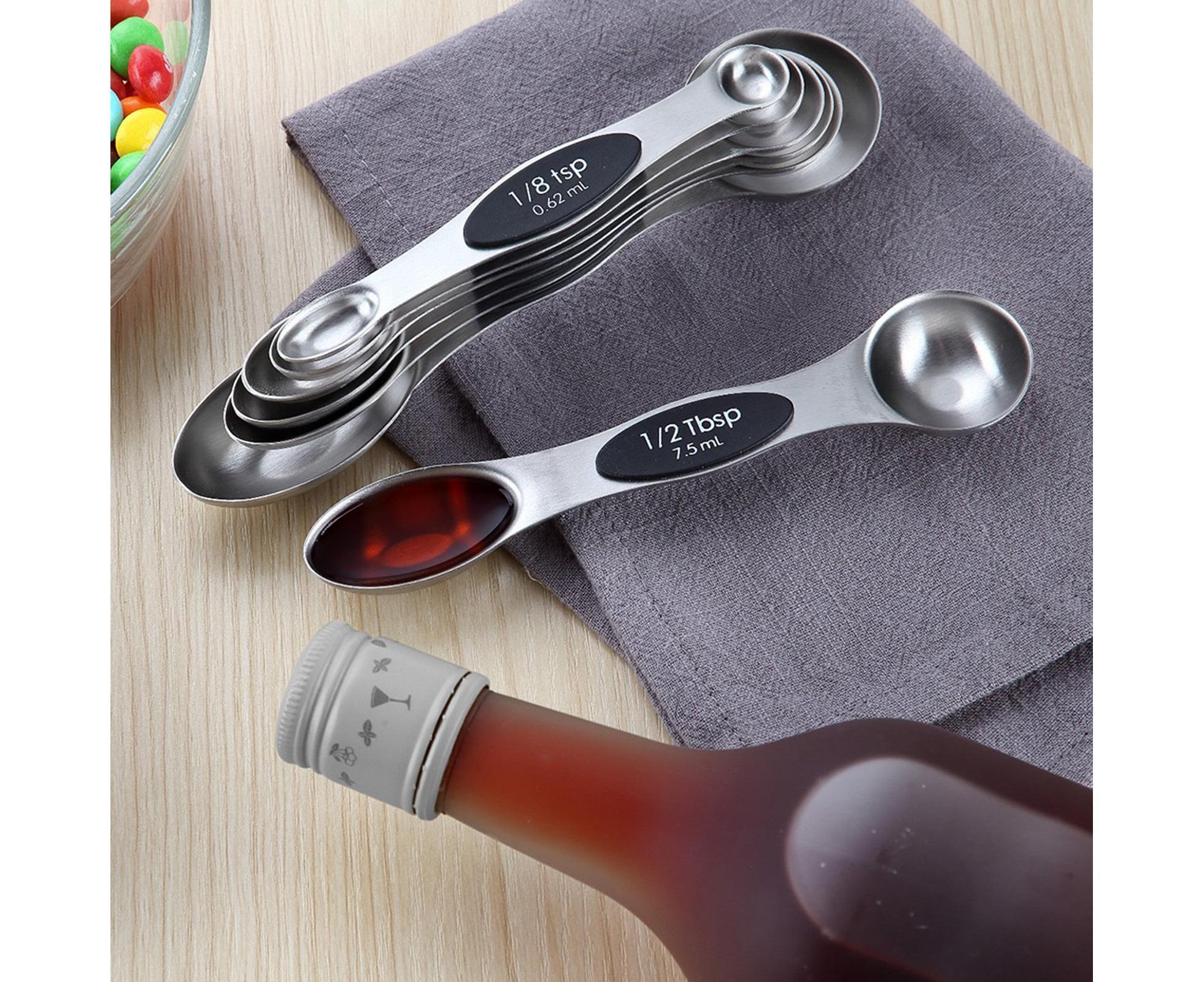 Double-heads Measuring Spoon Stainless Steel Kitchen Gadget-Black - Image 4