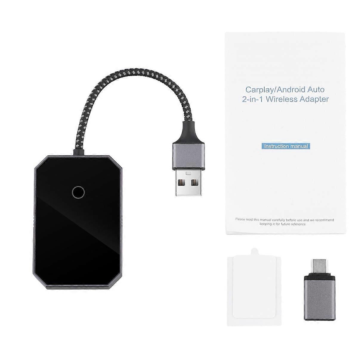 2 in 1 Wireless CarPlay Adapter, Convert Wired to Wireless CarPlay Box - Image 1