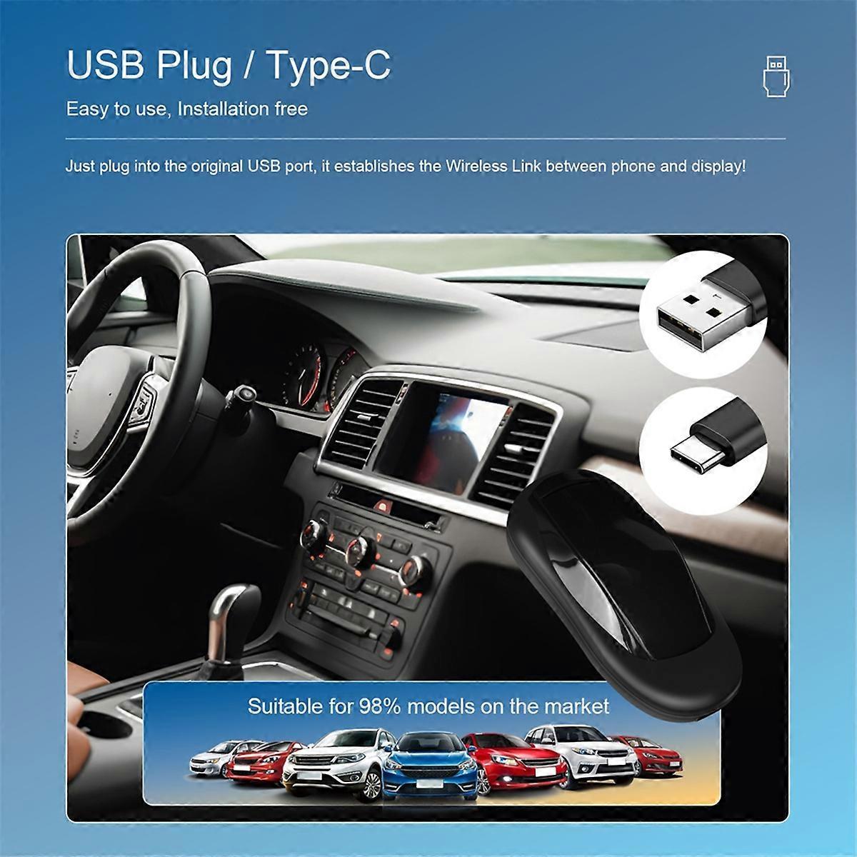 Wireless CarPlay Adapter for iOS & Android, Support CarPlay & Android Auto - Image 2