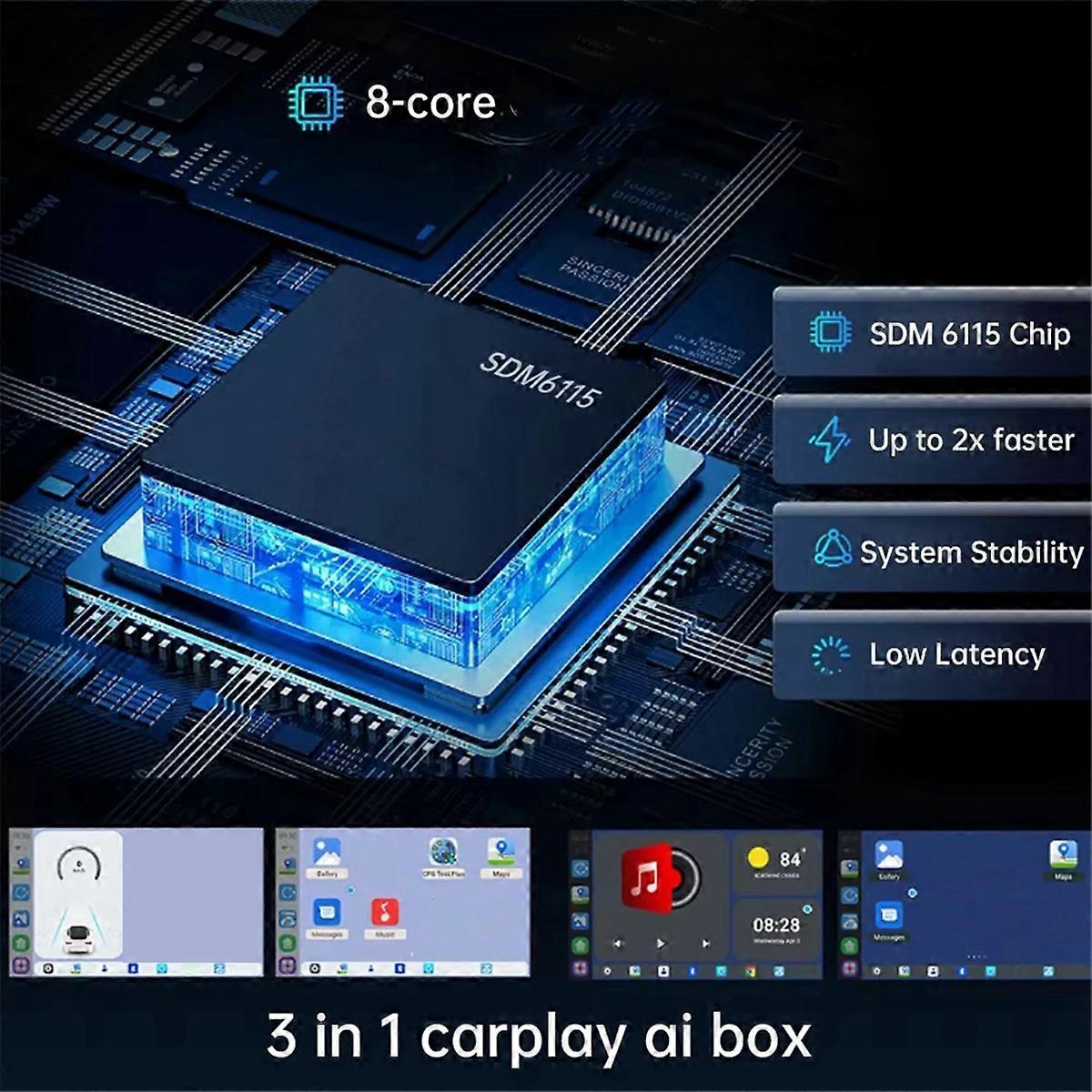Smart Car AI Box Android 13.0, 2+32GB Wired to Wireless CarPlay Adapter - Image 4