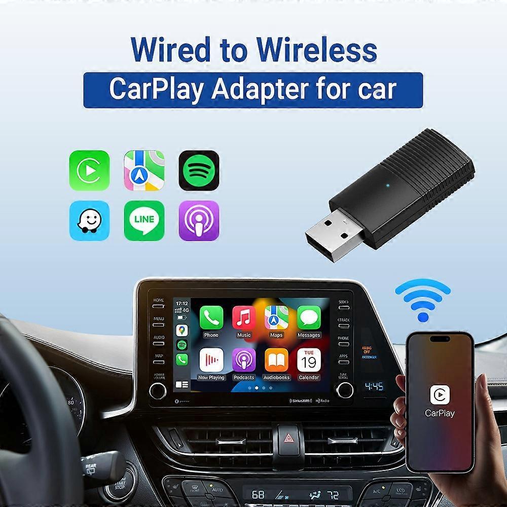 Mini Wireless CarPlay Adapter, Wired to Wireless Dongle for iPhone - Image 2