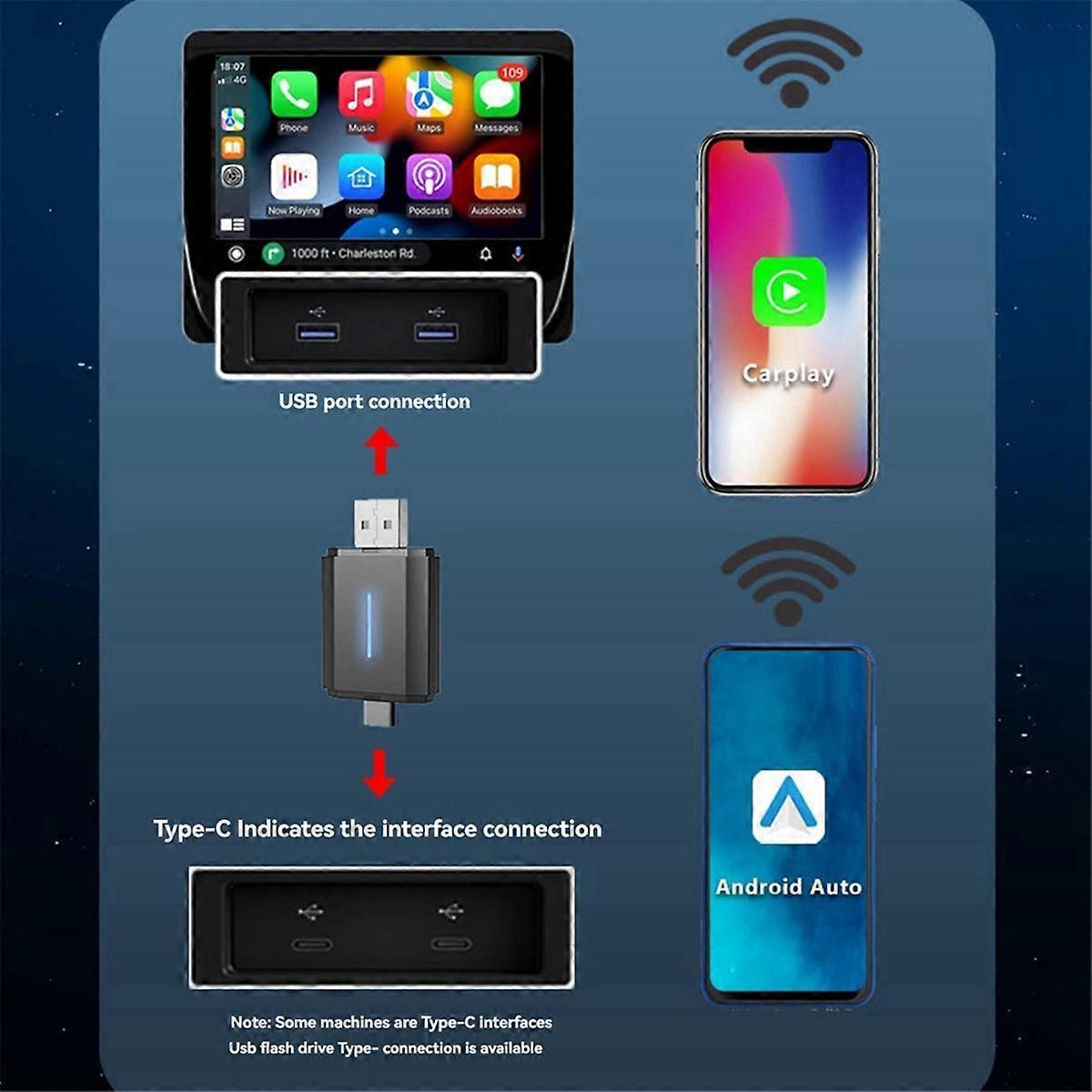 2-in-1 Wireless CarPlay & Android Auto Adapter, Auto Converter - Image 4