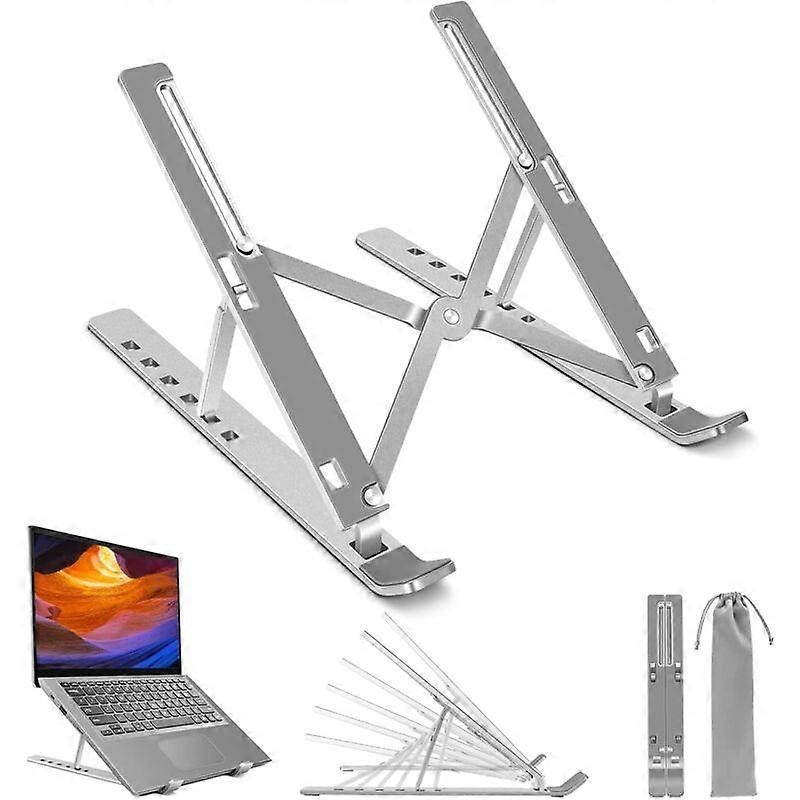 Adjustable Aluminum Laptop Stand, Portable Desk Holder - Image 1