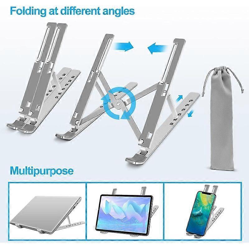 Adjustable Aluminum Laptop Stand, Portable Desk Holder - Image 4