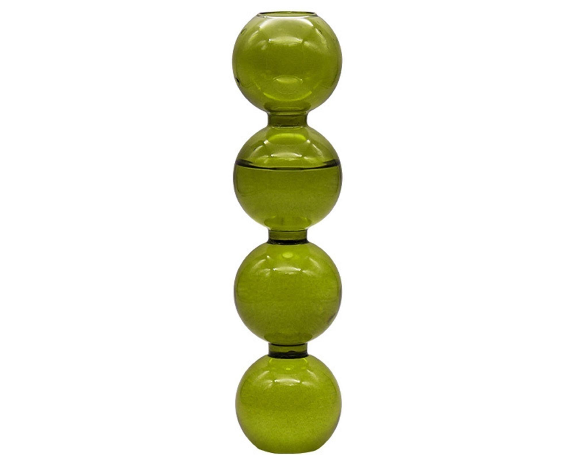 Flower Vase Nordic Easy to Match Gourd Shape Gourd Flower Vase for Company-Green L - Image 1