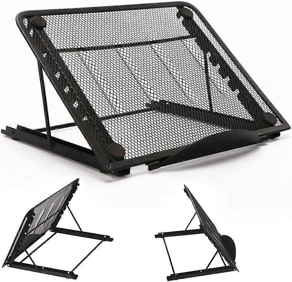 Foldable Aluminum Laptop Stand, Adjustable Ventilated Stand for Laptop/Tablet/Phone - Image 1