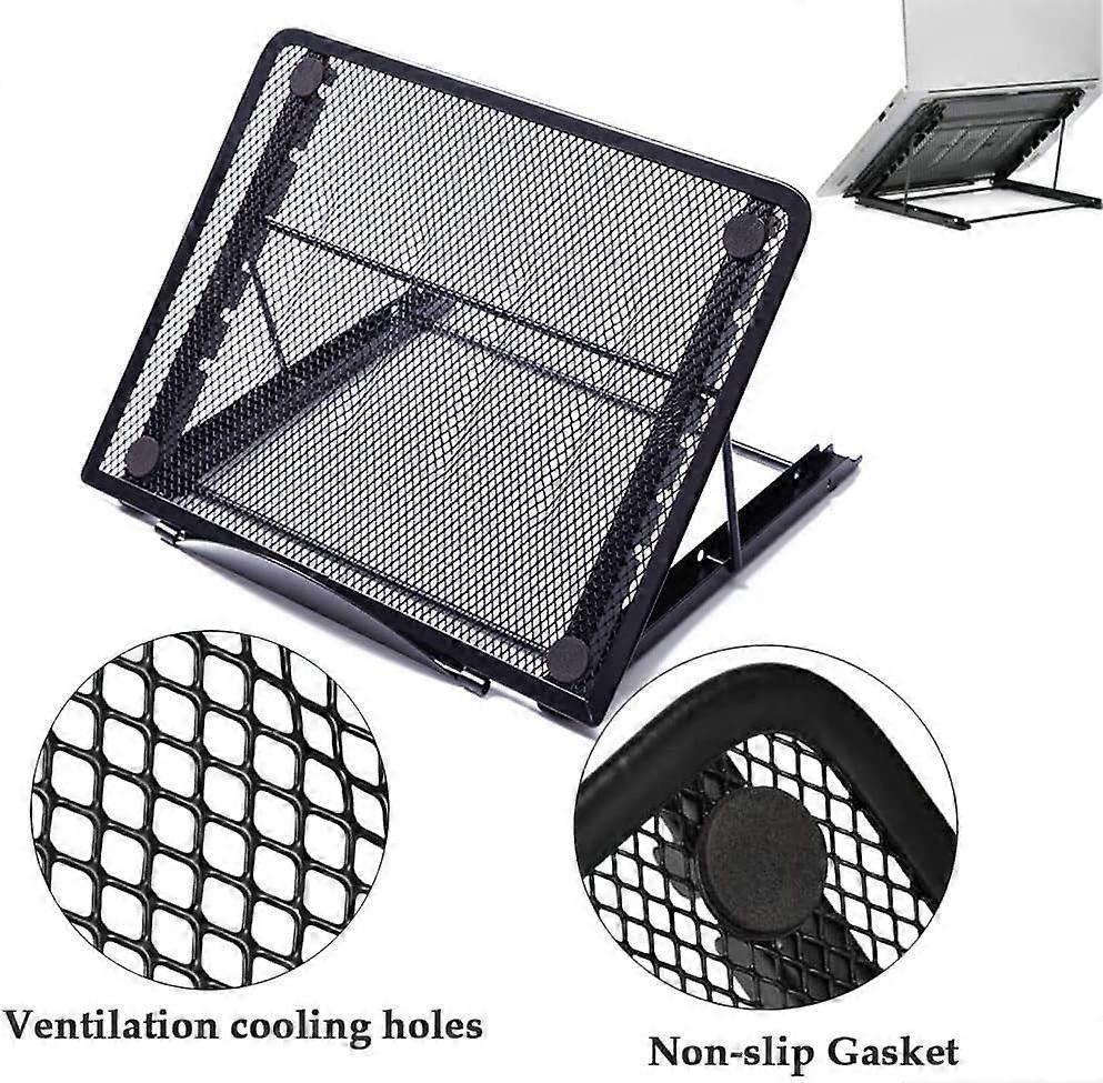Foldable Aluminum Laptop Stand, Adjustable Ventilated Stand for Laptop/Tablet/Phone - Image 3