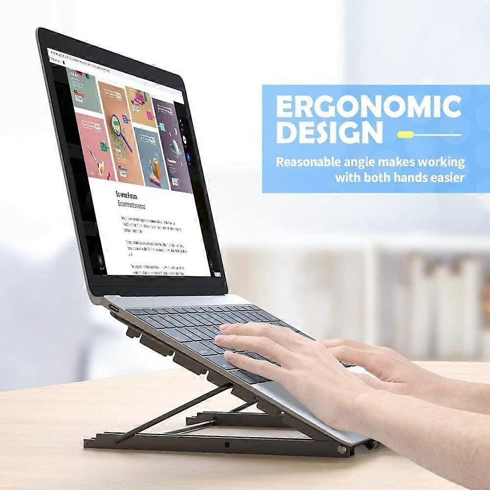 Foldable Aluminum Laptop Stand, Adjustable Ventilated Stand for Laptop/Tablet/Phone - Image 4