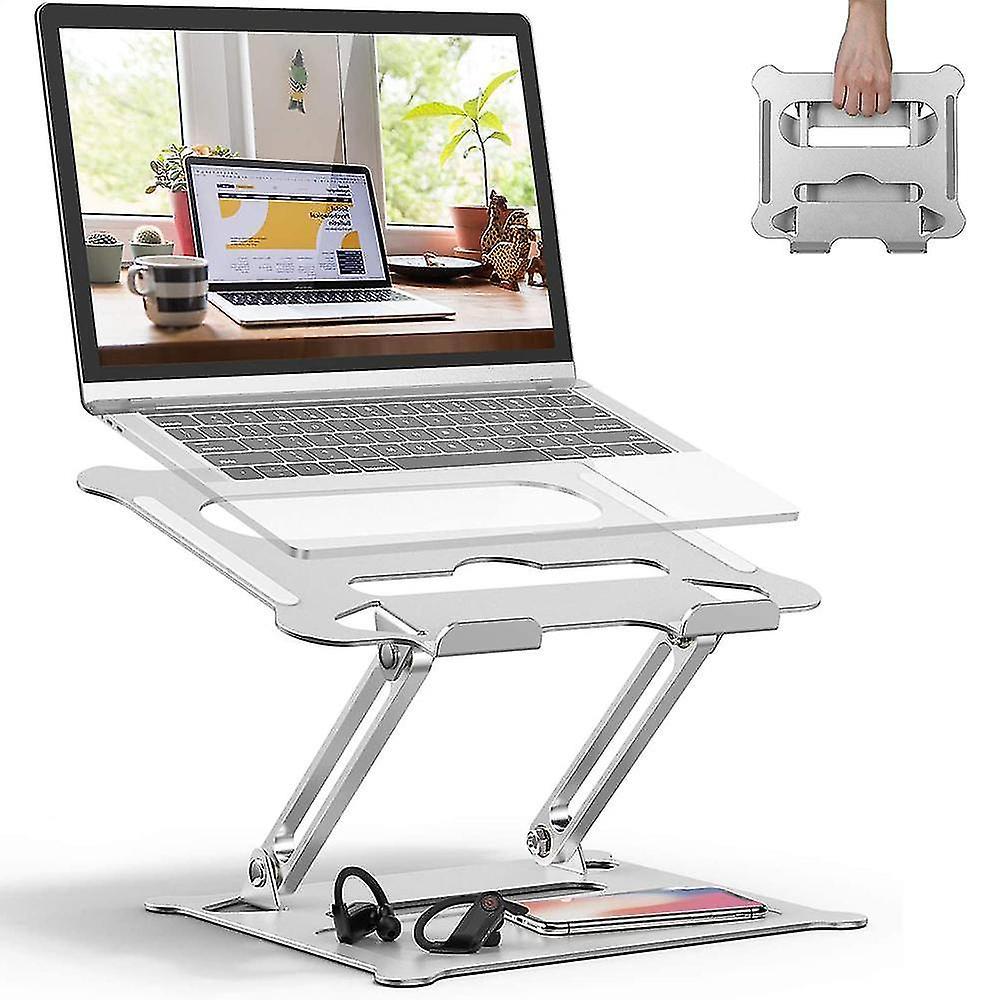 Adjustable Laptop Stand, Ergonomic Laptop Holder - Silver - Image 1