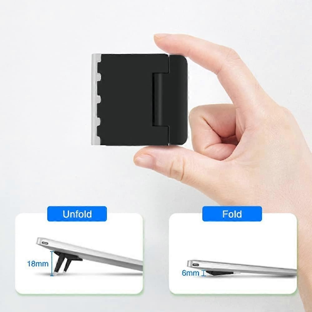 Set of 2 Mini Black Laptop Stands, Invisible Foldable Lightweight Holder for Laptop/Tablet - Image 2