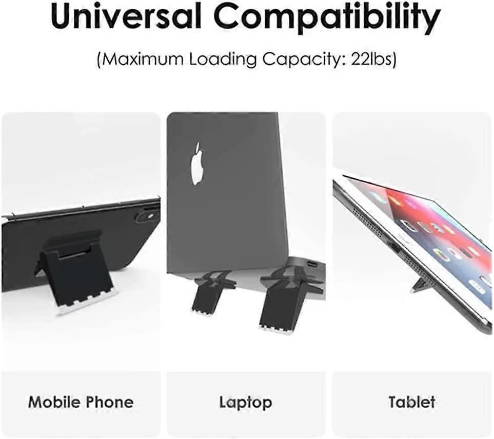 Set of 2 Mini Black Laptop Stands, Invisible Foldable Lightweight Holder for Laptop/Tablet - Image 3